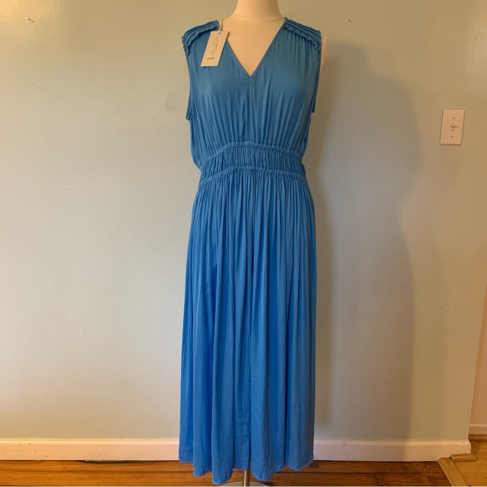 Joie Sleeveless V-Neck Maxi Dress in Bright Blue